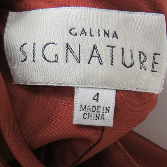 David's Bridal Galina Charmeuse Draped One-Shoulder Bridesmaid Dress 4 Cinnamon - Picture 7 of 7